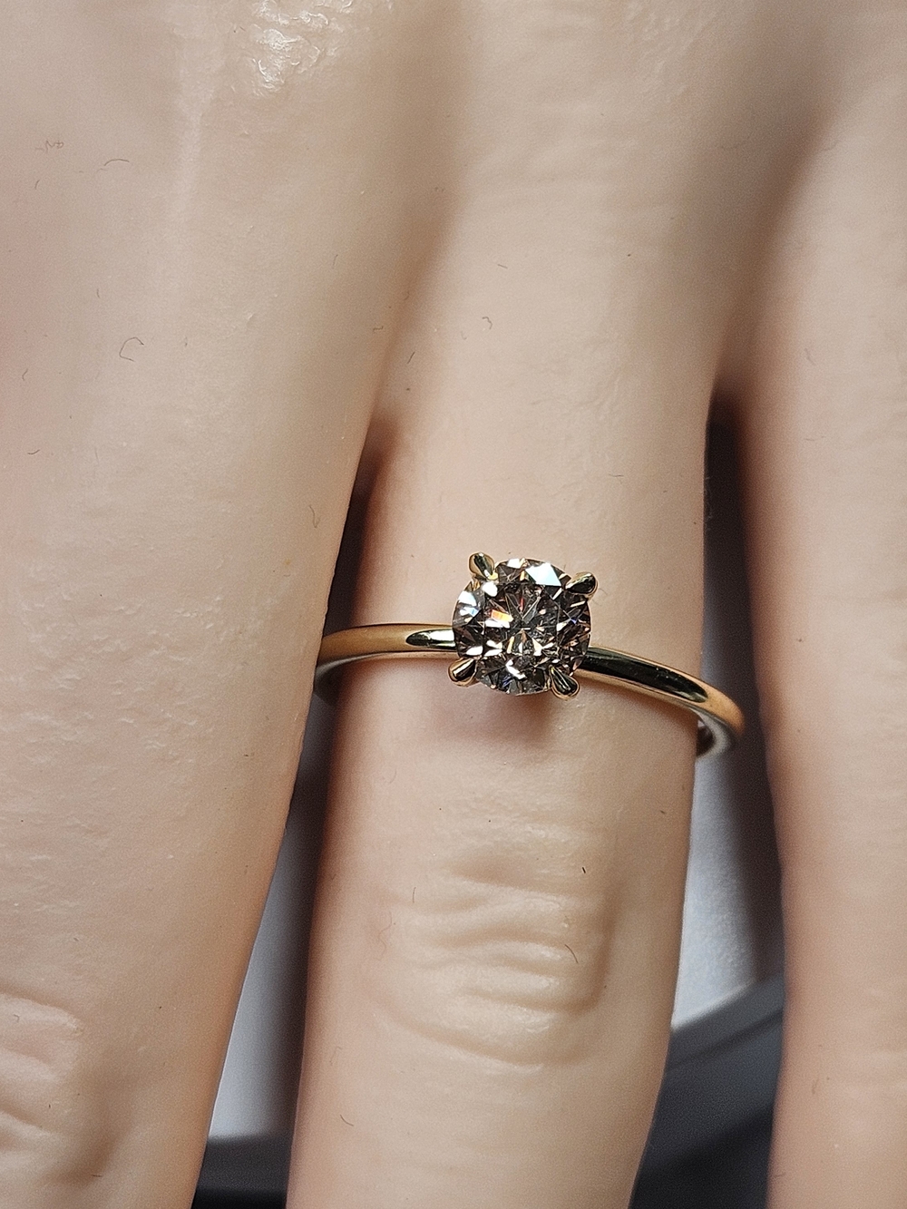 14K Yellow Gold 0.84ct. Champagne Diamond Engagement Ring